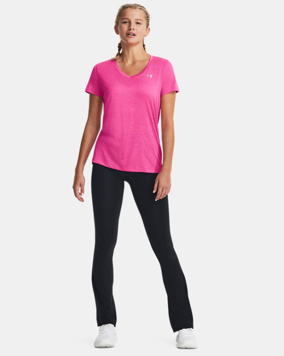 Women's UA Tech™ Twist V-Neck Short Sleeve, Pink, pdpMainDesktop image number 2